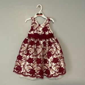 Red and white Ball-Gown/Princess / wedding 2T girl toddler dress